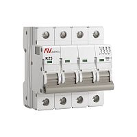 Выключатель автоматический AV-6 4P 25A (K) 6kA EKF AVERES | код mcb6-4-25K-av | EKF