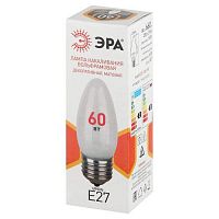 Лампа накаливания B36 60Вт свеча матовая E27/E27 230В Эра Б0066409