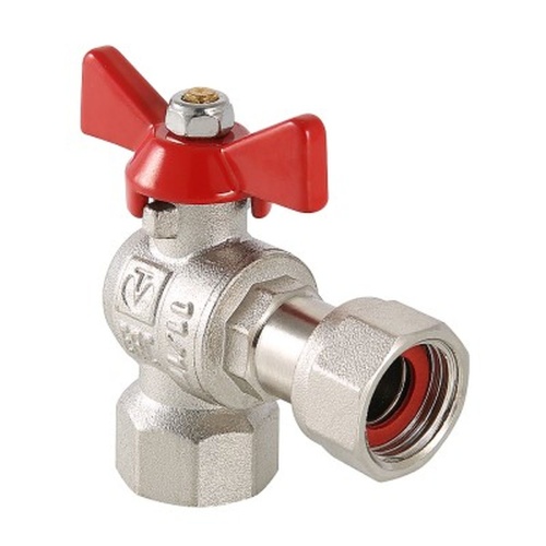 Кран шар. BASE угловой с накидной гайкой 1/2" вн.-вн. | код. VT.266.N.0404 | VALTEC