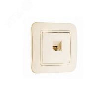 Розетка телефонная 1-м СП Lillium 16А IP20 евро стандарт крем./крем. | код 70214 | Makel