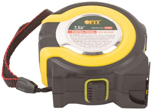 Рулетка прорезиненный корпус, двойной стопор ''Техно'' 7,5 м x 25 мм | код 17267 | FIT фото 5 Рулетка прорезиненный корпус, двойной стопор ''Техно'' 7,5 м x 25 мм | код 17267 | FIT фото 5