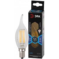 Лампа светодиодная филаментная F-LED BXS-11W-840-E14 BXS 11Вт свеча на ветру 4000К нейтр. бел. E14 | Код. Б0047002 | ЭРА