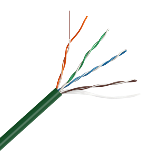 Кабель LANMASTER UTP, 4 пары, кат. 5Е, 350Mhz, LSZH, зеленый, 305 м | код LAN-5EUTP-LSZH-GN | LANMASTER