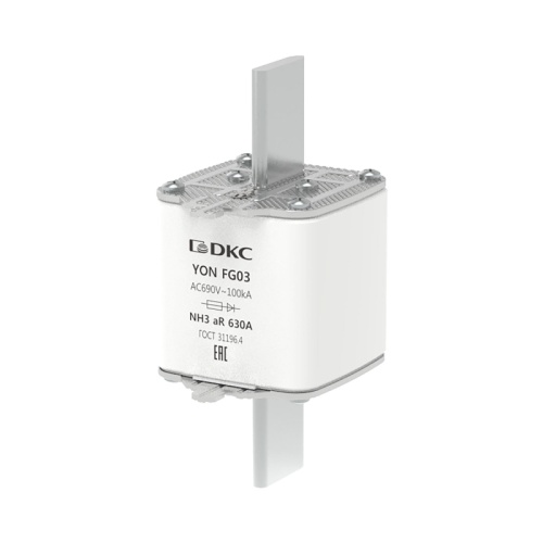 Предохранитель YON ножевого типа FG3 630А 690V характеристика aR | код 1FG03-0630-690V-AR | DKC