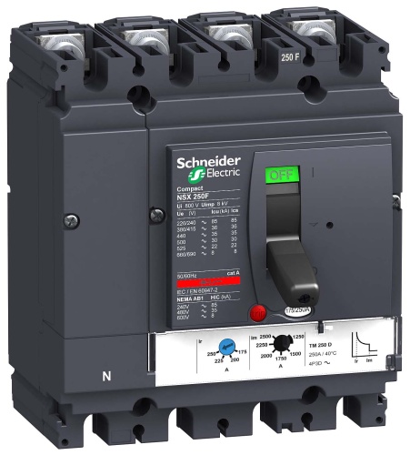 Автоматический выключатель 4П3Т TM250D NSX250F | код. LV431640 | Schneider Electric 