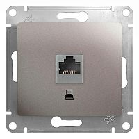 Розетка компьютерная 1xRJ45 Cat.5 GLOSSA, платина | код. GSL001281K | Schneider Electric