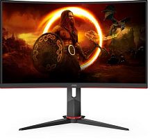 Монитор AOC 27 Gaming CQ27G2U черный/красный VA LED 1ms 16:9 HDMI M/M матовая HAS Piv 300cd 178гр/178гр 2560x1440 144Hz FreeSync Premium VGA DP 2K USB 5.96кг | код 1975901 | AOC