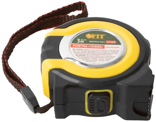 Рулетка Техно 3мх16мм прорезиненный корпус двойн. стопор FIT 17263 фото 5 Рулетка Техно 3мх16мм прорезиненный корпус двойн. стопор FIT 17263 фото 5