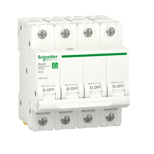 RESI9 АВТОМАТИЧЕСКИЙ ВЫКЛЮЧАТЕЛЬ (АВ) B 32А 4P 6000A | код R9F02432 | SCHNEIDER ELECTRIC