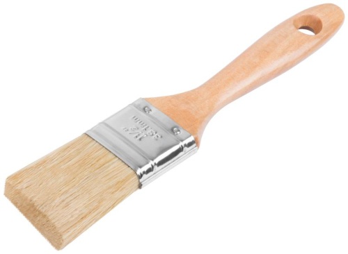 Кисть флейцевая "профи" натур. светлая щетина деревянная ручка 1. 5дюйм (38мм) FIT 01114 фото 2