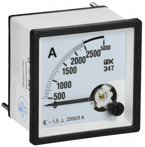 Амперметр Э47 2500/5А кл. точн. 1,5 72х72мм IEK | код IPA10-6-2500-E | IEK