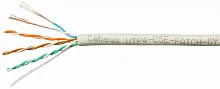 Кабель витая пара UTP (U/UTP), категория 5e, 2 пары (24 AWG), одножильный, PVC нг(А)-LS, серый (305 м) | код UTP-2P-Cat.5e-SOLID-GY | Cabeus