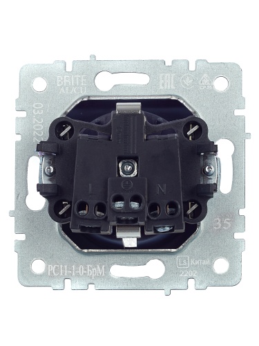 BRITE Розетка 1-местная с заземлением без защитных шторок 16А РС11-1-0-БрМ маренго | код BR-R11-16-K35 | IEK фото 7