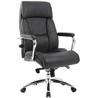 Кресло из натуральной кожи BRABIX PREMIUM Phaeton EX-502, хром, черное | код 530882 | BRABIX