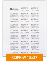 808 551, KCIPR-W 15X27, Маркировка для электрощитов и компонентов, Жесткие ПВХ, 15x27, Белый, Размер карты 116x165 мм | код 0.0.0.8.08551 | KLEMSAN