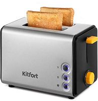 Тостер Kitfort КТ-6203 850Вт нержавеющая сталь/черный | код 2002272 | KITFORT