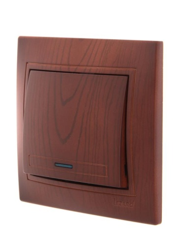 Выключатель одноклавишный, с подсветкой, вишня | код 701-0601-111 | LEZARD фото 2 Выключатель одноклавишный, с подсветкой, вишня | код 701-0601-111 | LEZARD фото 2