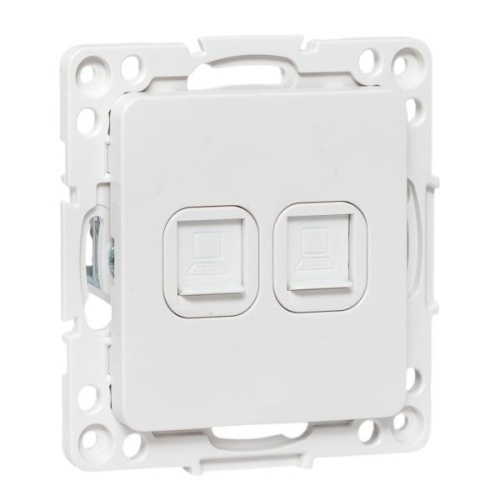 Стокгольм Механизм розетки RJ-45 2-местной белый EKF | код EYK02-035-10 | EKF