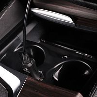 Автозарядка с индикатором, разъем 1.4х3.4, АЗУ, шнур спираль 1.5 м, | код 16-0235 | REXANT