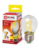 Лампа светодиодная LED-ШАР-deco 7Вт шар прозрачная 3000К тепл. бел. E27 810лм 230В | код 4690612016320 | IN HOME