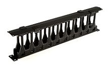 Hyperline CMF-1U-FPL106-MCOV-RAL9005 Кабельный организатор с крышкой, глубина 106 мм, 19, 1U | код 481518 | Hyperline