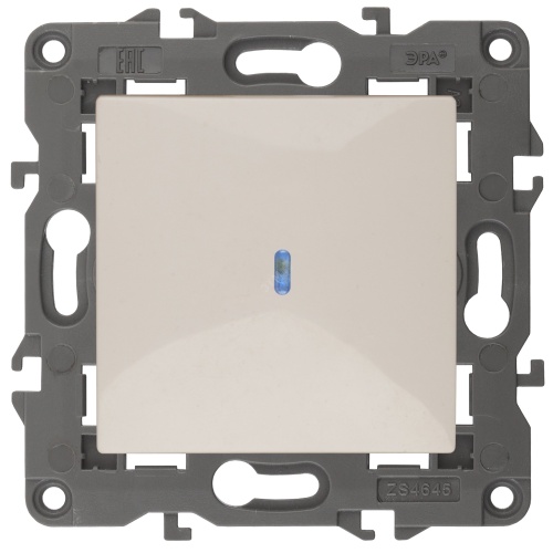 Выключатель с подсветкой, 10АХ-250В, Эра Elegance, сл.кость,14-1102-02 | код Б0034216 | ЭРА