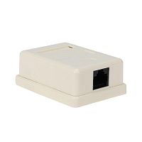Розетка компьютерная 1-м ОП RJ45 CAT 5E бел. | Код. 03-0121 | Rexant