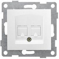 GUSI Bravo механизм розетки телефонной RJ12, двойной, скрытая установка. Цвет белый. | код С10Т2-001 | GUSI ELECTRIC