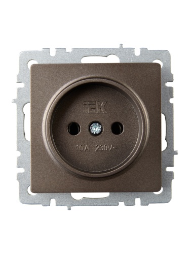 BRITE Розетка 1-местная без заземления без защитных шторок 10А РС10-1-0-БрТБ темная бронза | код BR-R10-10-K45 | IEK фото 2