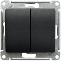 Переключатель 2-клавишный GLOSSA, скрытый монтаж, антрацит | код. GSL000765 | Schneider Electric