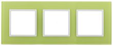 Рамка на 3 поста, стекло, Эра Elegance, лайм+бел, 14-5103-26 | код Б0034516 | ЭРА