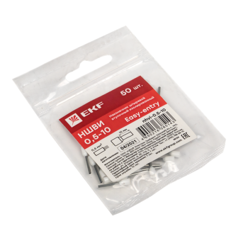 Наконечник штыревой втулочный НШвИ 0,5-10 (50шт,) PROxima | код nhvi-0.5-10 | EKF фото 3 Наконечник штыревой втулочный НШвИ 0,5-10 (50шт,) PROxima | код nhvi-0.5-10 | EKF фото 3