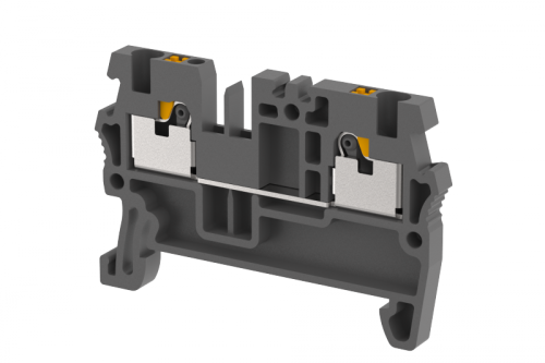 Клемма проходная PUSH-IN 1,5 мм2, на 2 подключения, черная PQ1.5-BLACK | код 3101010005 | Elmex