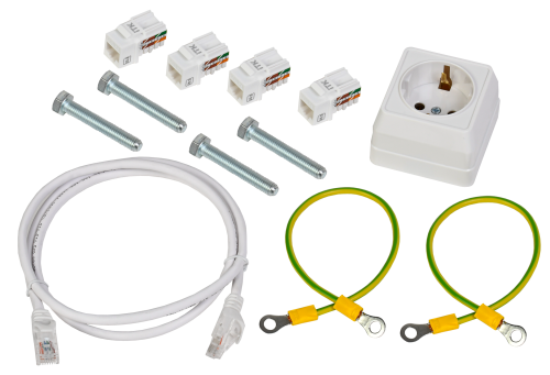 ITK LINEA R Шкаф мультимедиа настенный встраиваемый 400х400мм дверь стеклянная белый RAL9016 | код LR16-4H41-G | IEK фото 3