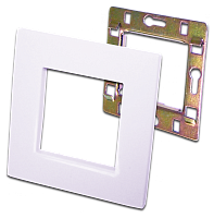 Рамка 1-постовая 45х45, с суппортом, белая | код LAN-FRS45x45/1-WH | LANMASTER