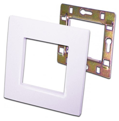 Рамка 1-постовая 45х45, с суппортом, белая | код LAN-FRS45x45/1-WH | LANMASTER