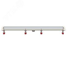 трап линейный с сухим затвором, с вертикальным выходом d50 мм, решетка l100 мм, решетка и рамка нержавеющая сталь | код 101200277 | Татполимер