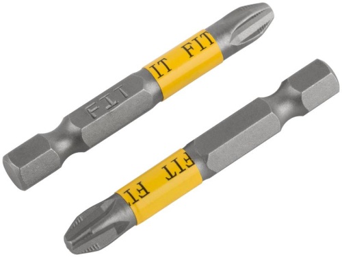 Набор бит кованые сталь S2 односторонние 50мм PH3 профи блистер (уп.2шт) FIT 57506 фото 5