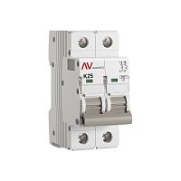 Выключатель автоматический AV-6 2P 25A (K) 6kA EKF AVERES | код mcb6-2-25K-av | EKF
