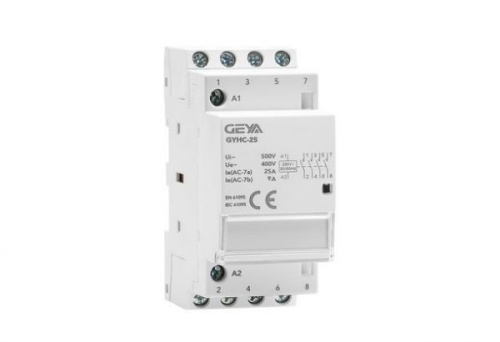 Контактор модульный GYHC-4P, 25A, 4NO, 230VAC, 4M | код GYHC2540230 | GEYA