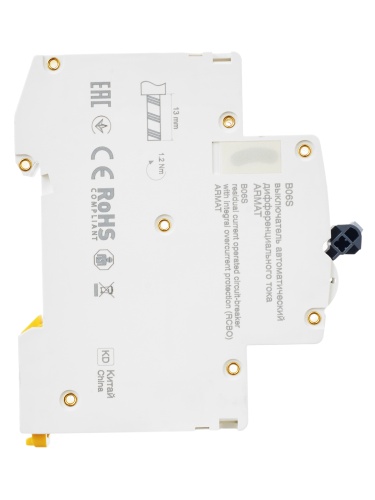 ARMAT Автоматический выключатель дифференциального тока B06S 1P+NP C6 30мА тип AC (18мм) | код AR-B06S-1N-C06C030 | IEK  фото 11