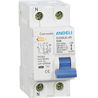 Диф. автомат DZ59LE-40 1P+N 16A 30mA х-ка С 4.5kA (ANDELI) | код ADL02-052 | ANDELI