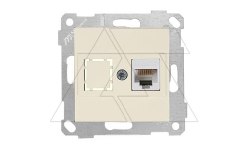 Rita - Розетка 1хRJ-45 кат. 5e UTP, сл.кость | код 2200-136-0102 | Mutlusan