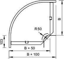Секция угловая 90°, h=110 мм, B=200 мм, FT | код 7127227 | OBO Bettermann