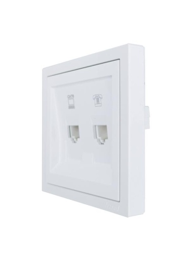 ZIMA Розетка компьютер+телефон белая с модулем Cat 6 LEZARD | код 704-0288-144 | LEZARD фото 2 ZIMA Розетка компьютер+телефон белая с модулем Cat 6 LEZARD | код 704-0288-144 | LEZARD фото 2