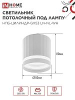 Светильник потолочный НПБ-ЦИЛИНДР-GX53 LN-NL-WH с подсветкой 82x80мм белый IN HOME | код 4690612052175 | IN HOME