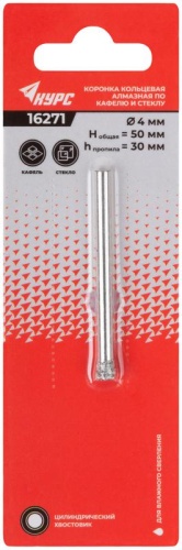 Коронка кольцевая по кафелю и стеклу алмазная 4х50 мм | код 16271 | FIT фото 3 Коронка кольцевая по кафелю и стеклу алмазная 4х50 мм | код 16271 | FIT фото 3