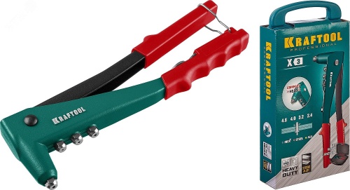 Литой заклепочник в кейсе, 2.4 - 4.8 мм, X-3 | код 31170-H6_z01 | KRAFTOOL