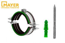 Хомут сантехнический Mayer со шпилькой 10х100 и дюбелем д/труб 6' (162-170мм) гайка М10 | код 140600100 | MAYER,МАЙЕР