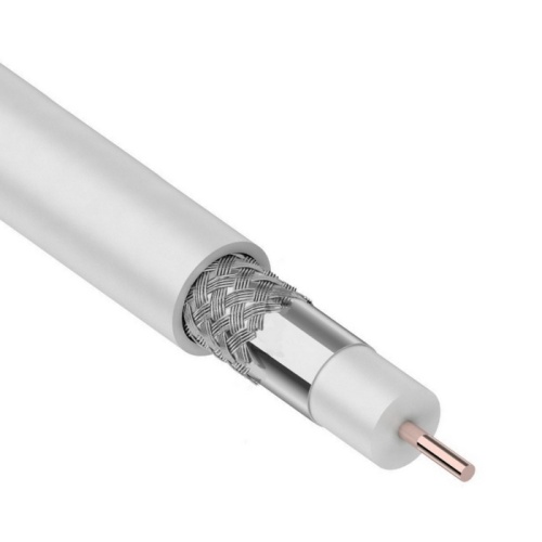 Кабель коаксиальный RG-6U RUICHI, CCS/Al/Al, 32%, 75 Ом, бухта 100 м, белый | код 113045 | Ruichi